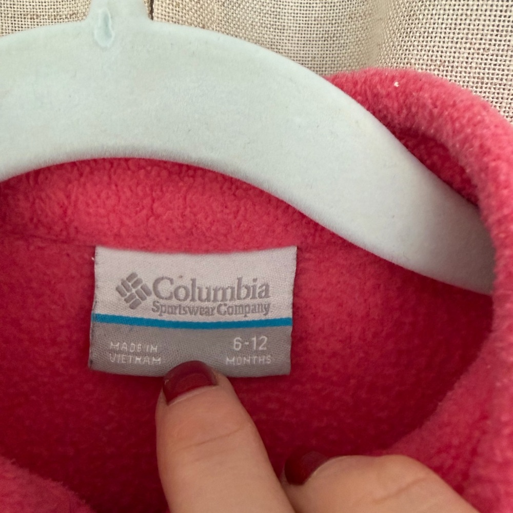 Columbia Pink Fleece Zip Jacket 6-12m - Picture 2 of 3